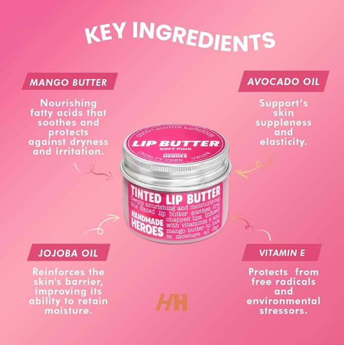 100% Natural Tinted Lip Butter Sleeping Lip Mask Clean Petroleum Free Lip Moisturizer and Conditioner for Dry Lips Intensive Lip Balm and Lip Therapy Skin Care with Mango butter (Light Pink)-FemmiqueWomen