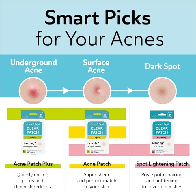 Invisible Pimple Patches for Cystic Acne - Premium Hydrocolloid Acne Patches & Zit Stickers, Cystic Acne Patch with Matte Finish - 240 Count - 3 Sizes Invisible Plus (Clear Patch)-FemmiqueWomen