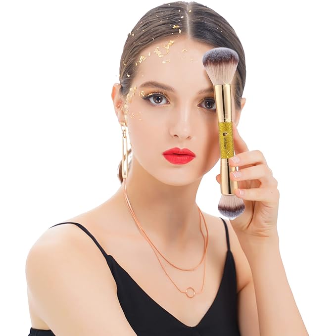 DUcare Foundation Powder Brush Double Ended Blush Makeup Brushes, Duo Bronzer Blush ideal for cream or powder-FemmiqueWomen