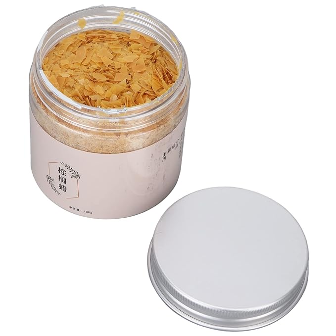 100g Palm Wax Pellets, Carnauba Wax for Lip Balm, Cosmetics DIY Carnauba Wax Material Accessory Lip Balm Making Supplies for Lipstick Lip Balm Making Increase the Melting Point of Lipstick-FemmiqueWomen