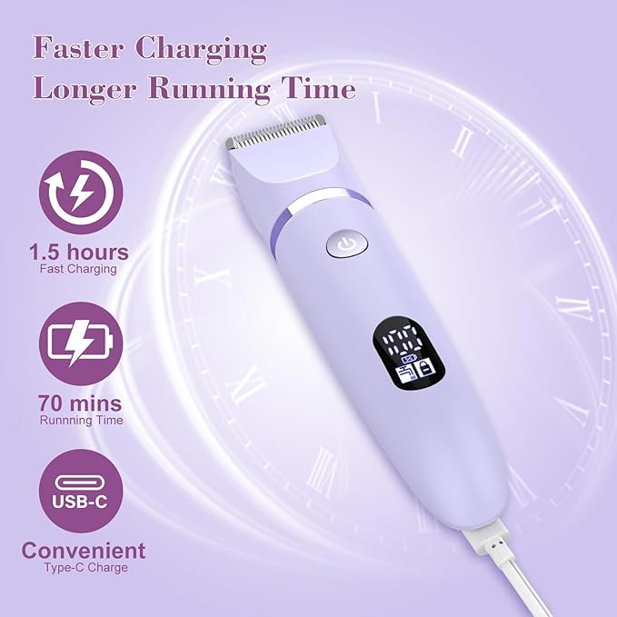 3-in-1 Electric Razor IPX7 Waterproof Bikini Trimmer Wet & Dry Use Painless Personal Trimmer Groomer for Ladies Face Body Legs Bikini Public Hairs Electric Lady Shaver with Replaceable Heads-FemmiqueWomen