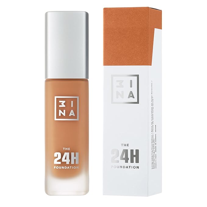 3INA The 24H Foundation 654-24H Long-Wearing Formula - Medium To High Buildable Coverage - Smooth Matte Finish - Expanded Shade Selection - Waterproof, Cruelty Free, Vegan Makeup - 1.01 Oz-FemmiqueWomen
