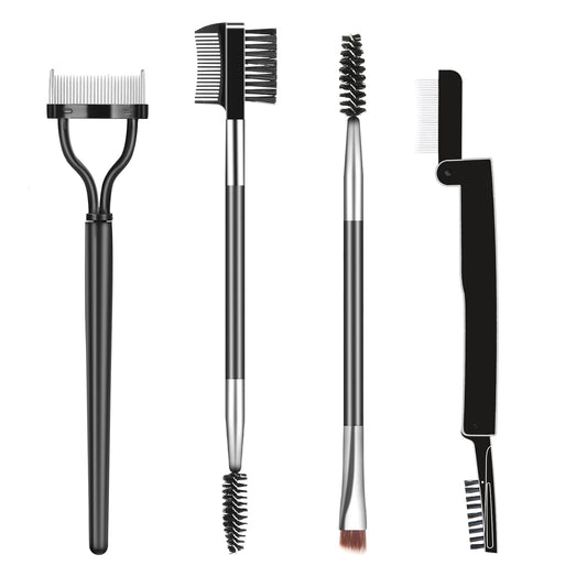 4PCS Eyelash Comb Lash Separator Eyebrow Brush & Brow Spoolie for Removes Clump Mascara-FemmiqueWomen