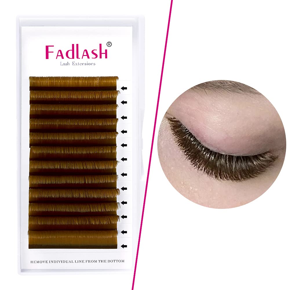 Volume Eyelash Extensions Easy Fan Lashes 0.07 C Curl Eyelash Volume Extensions Faux Mink Self Blooming Colored Lash Extensions (Blond 0.07-C, 8-14mm)-FemmiqueWomen
