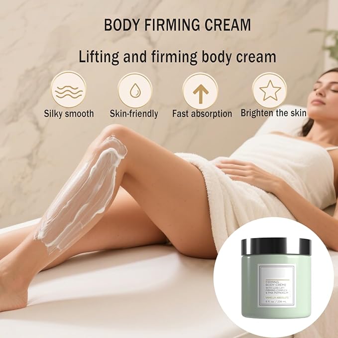 Champagne Firming Body Cream,Anti-Aging Tightening Cream with Luxe-Lift Complex,Skin Firming Cream for Hydrates Dry Skin, Fights Crepey Skin on Arms & Legs(8 Fl Oz, Sweet Almond Coconut)-FemmiqueWomen