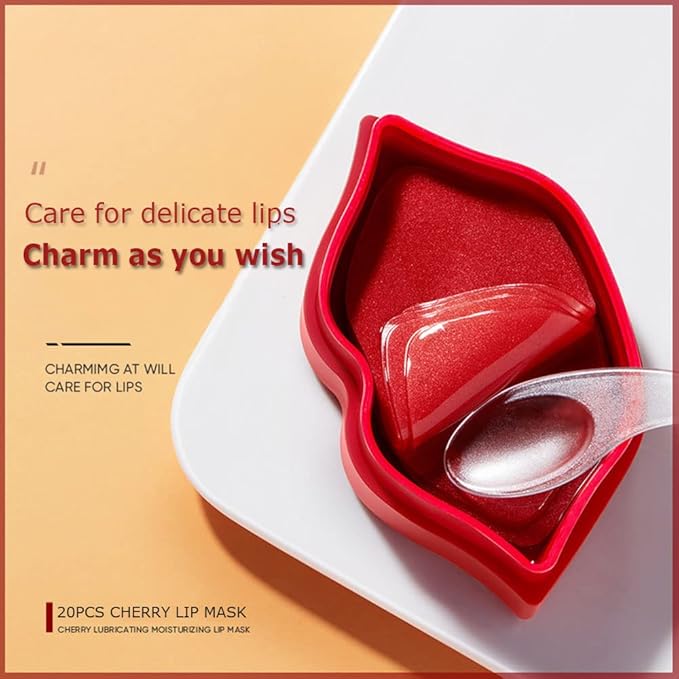 20Pcs Moisturizing Restores Moisture Lip Mask for Dry Lips and Lip Lines Overnight Lip Care, Gel Treatment Plumping Lips Mask (Red)-FemmiqueWomen