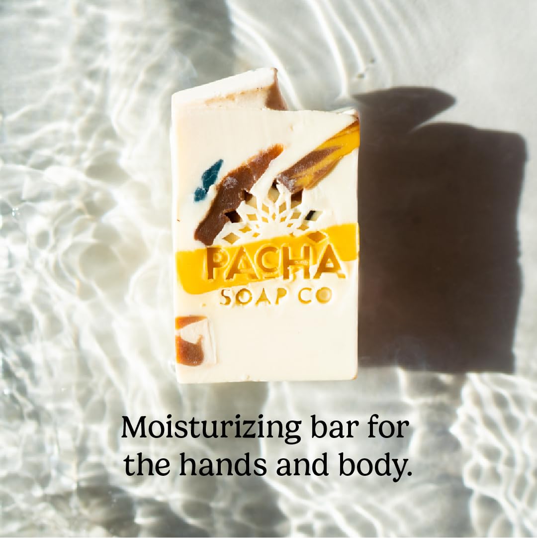 Pacha Soap Co. Bar Soap - Premium, Handcrafted, Hydrating, Natural Face Wash, Hand Cleanser, Body Wash, Soothing Essential Oils (Pachafetti, 5-Pack, 4 oz ea)-FemmiqueWomen