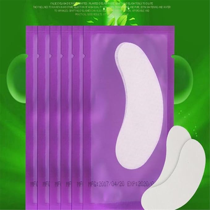 100 Pairs Set，Eye Gel Patches,Under Eye Pads Lint Free Lash Extension Eye Gel Patches (purple)-FemmiqueWomen