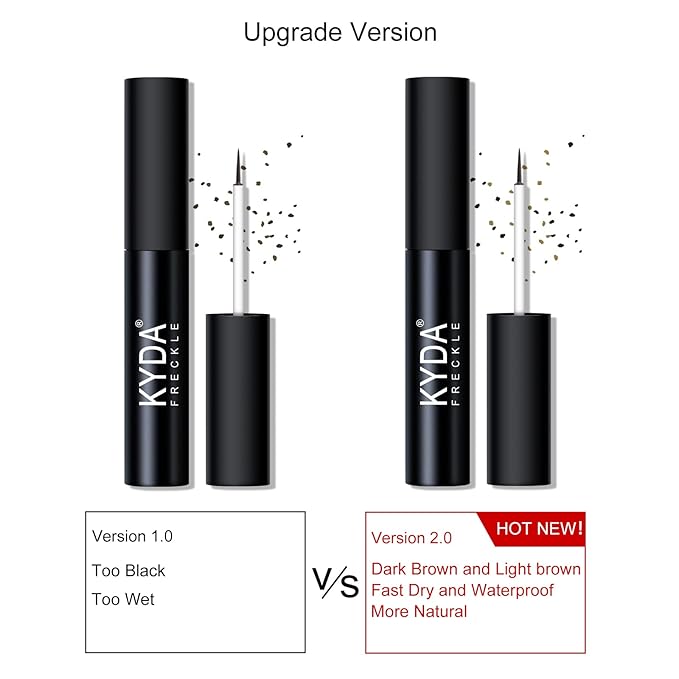 2 Colors Liquid Freckle Pen, Natural Like Freckle Makeup Pen Soft Dot Spot, Waterproof and Smudgeproof Quick Dry for Instant Create Realistic Freckles Make Up(Dark Brown+Light Brown)-FemmiqueWomen