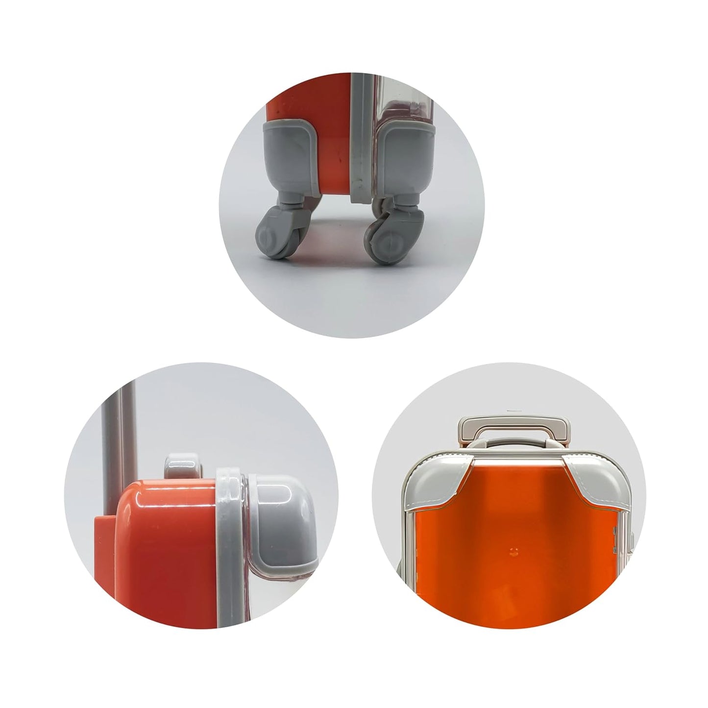 False Eyelash Storage Box, Portable Travel Organizer Mini Luggage False Eyelash Tray Makeup Tool (ORANGE)-FemmiqueWomen