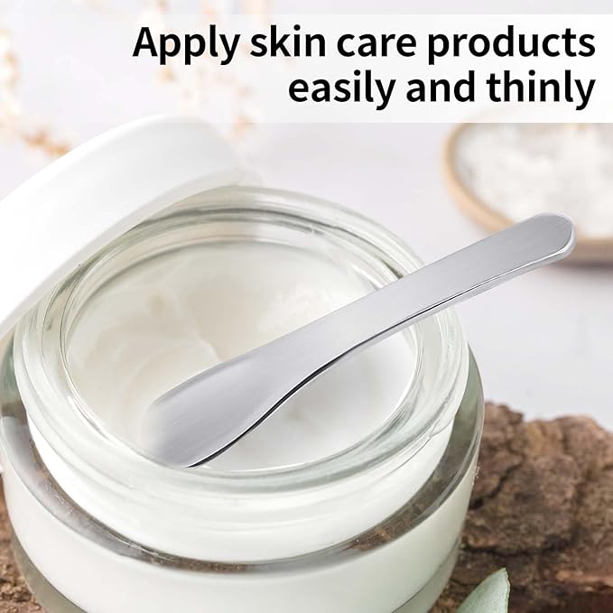 2Pcs Mini Metal Cosmetic Spatulas, Makeup Spatulas, Skincare Spatula, Cream Spatula, Beauty Accessories for Mixing and Sampling Plant Masks, Skin Care Creams, Eye Cream, Essences(Style 3)-FemmiqueWomen