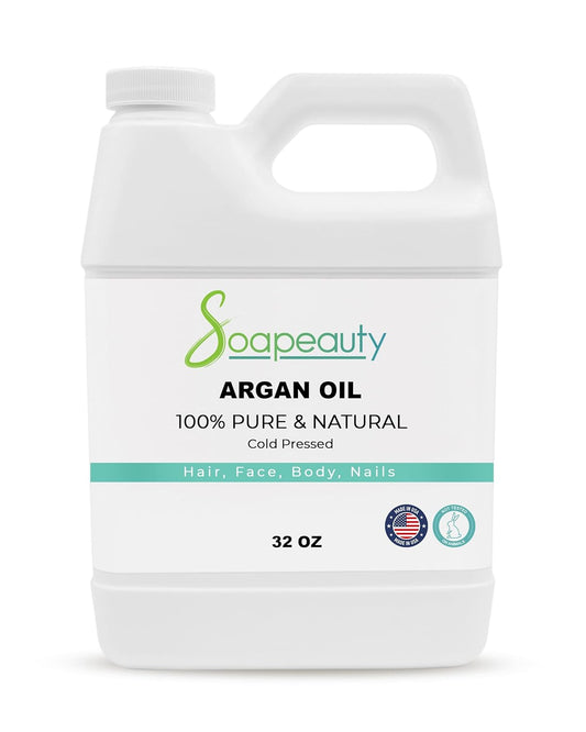 Soapeauty ARGAN Oil | 100% Natural & Pure | Cold Pressed & Deodorized | Carrier for Essential Oils, Face, Body and Skin Care, Hair Growth & Moisturizer | 32 fl oz-FemmiqueWomen