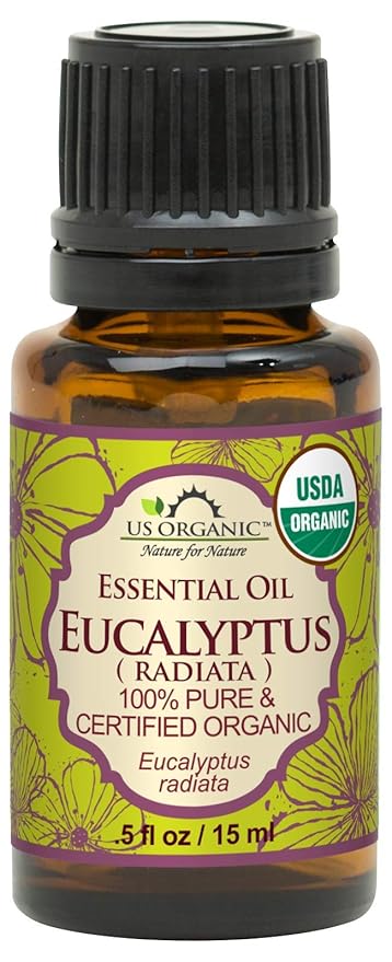 US Organic 100% Pure Eucalyptus Essential Oil (Radiata) - USDA Certified Organic, Steam Distilled - W/Euro droppers (More Size Variations Available) (15 ml / .5 fl oz)-FemmiqueWomen