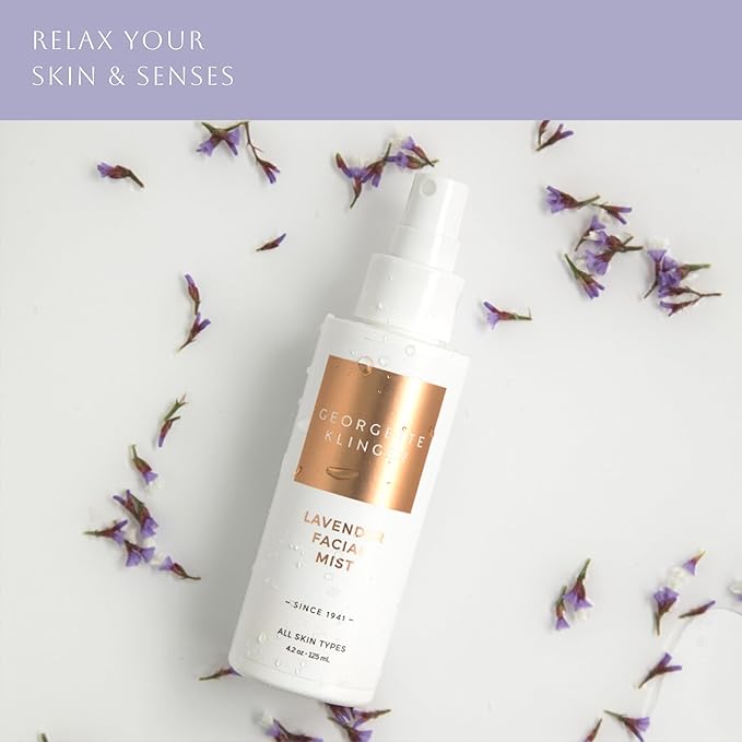 Georgette Klinger Lavender Facial Mist - Moisturizing and Long-Lasting Facial Spray with Aromatherapy, Antioxidants, and Skin-Plumping, Makeup Setting for Dewy, Hydrated Skin - 4.2 oz-FemmiqueWomen