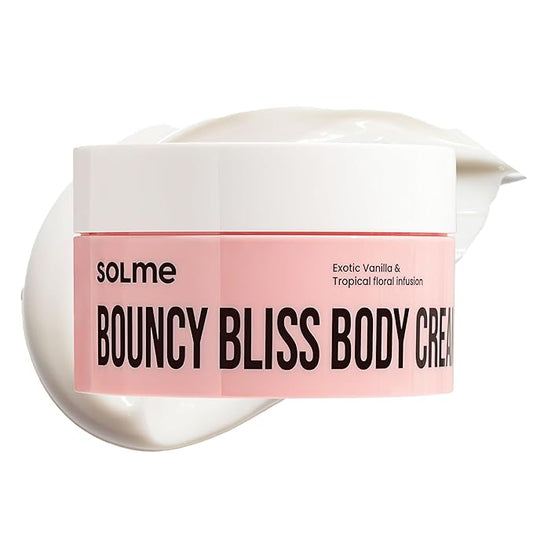 SOLME Brazilian Bum Bum Body Lotion Bouncy Bliss | Skin Tightening Body Butter with Coconut & Jojoba Oil, Collagen & Avocado Extract | Glowing Skin | Peach Vanilla Scent | K-Beauty, 6.76 fl. oz.-FemmiqueWomen