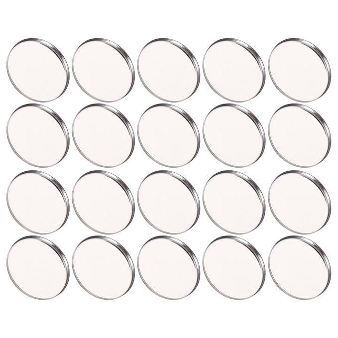 20pcs Metal Makeup Eyeshadow Jars Pan Palettes Tin Lipstick Foundation Single Holder Watercolor Eye Tray Steel Round Blush Pans Magnetic Cosmetic Plate Empty Pigment for-FemmiqueWomen