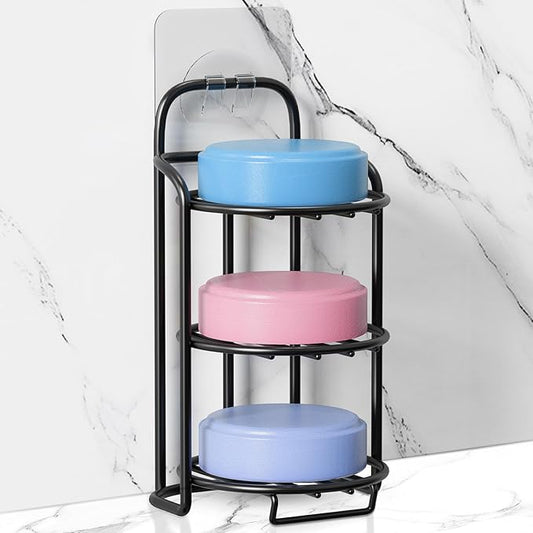 3-Tier Shower Soap Shampoo Bar Holder, Self Adhesive & Freestanding Draining Bathroom Soap Dish Caddy for Bathroom Wall Accesories Decor-FemmiqueWomen