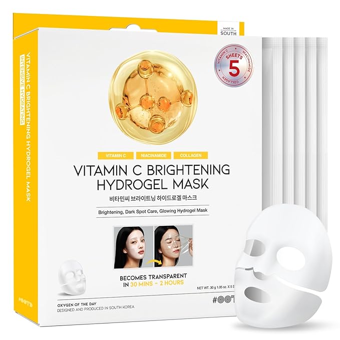 #OOTD Vitamin C Collagen Glutathione Hydrating & Firming Hydrogel Sheet Mask - Radiant Glow Gel Mask and Dull Skin (5pcs)-FemmiqueWomen