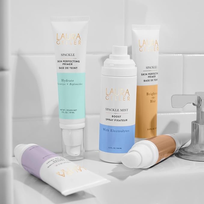 LAURA GELLER NEW YORK Spackle Mist Boost Setting Spray with Electrolytes - Long-Lasting Makeup Spray with Blue Light Protection - Dewy Skin Makeup Setting Spray-FemmiqueWomen
