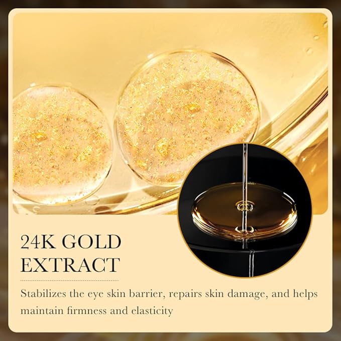 24K Gold Hyaluronic Acid Anti-Aging Multi-Effects Eye Cream - For Dark Circles & Fine Lines - With Hyaluronic Acid & Ingredient Gold, 1.4 Oz-FemmiqueWomen