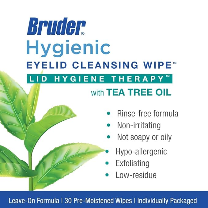 Hygienic Eyelid Cleansing Wipes with Tea Tree Oil l Relief from Demodex l Pre-Moistened, Rinse-Free Exfoliating Wipes Remove Excess Oil and Debris from Eyelids & Lashes l 30 Count Box-FemmiqueWomen