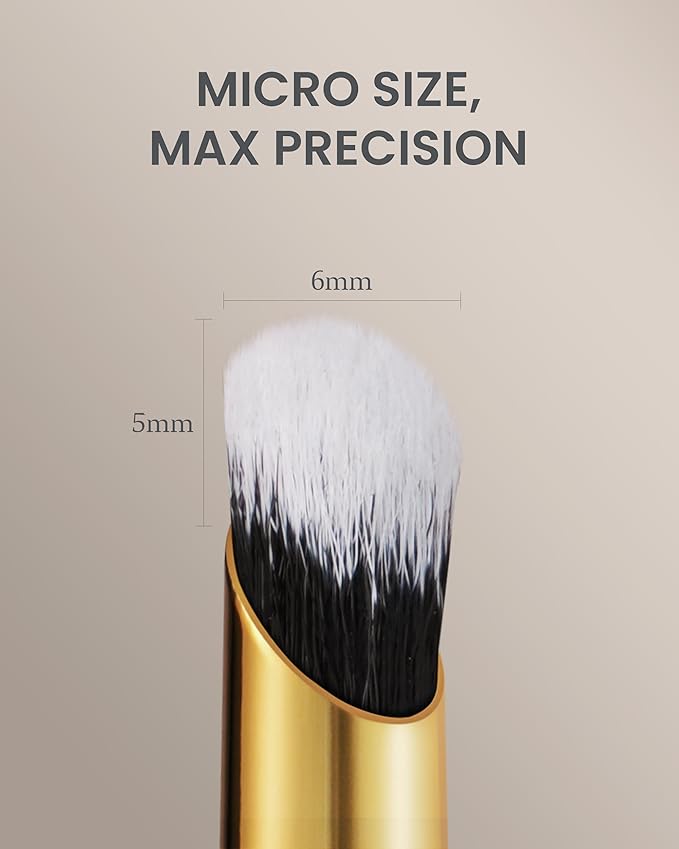 Desert Oak Series MicroBlur Tap Concealer - 6mm Finger-Tip Precision Brush for Tear Troughs & Acne Spots, Vegan Nylon, Bubinga Handle (CM 199)-FemmiqueWomen