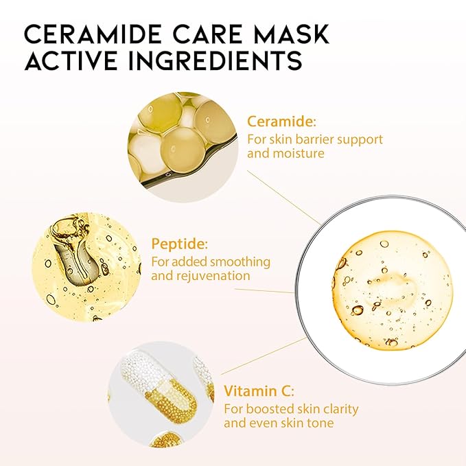 #OOTD Ceramide Brightening Sheet Mask For Face, Moisturizing, Anti Aging Ceramide, Peptide, Vitamin C, EVE Vegan 10EA-FemmiqueWomen