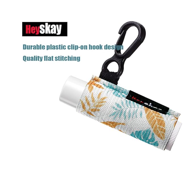 3pcs Lip Balm Holder Sleeves Keychain Chapstick Holder Keychain Lip Gloss Holder Chapstick Elastic Sleeves (Geometric Pattern)-FemmiqueWomen