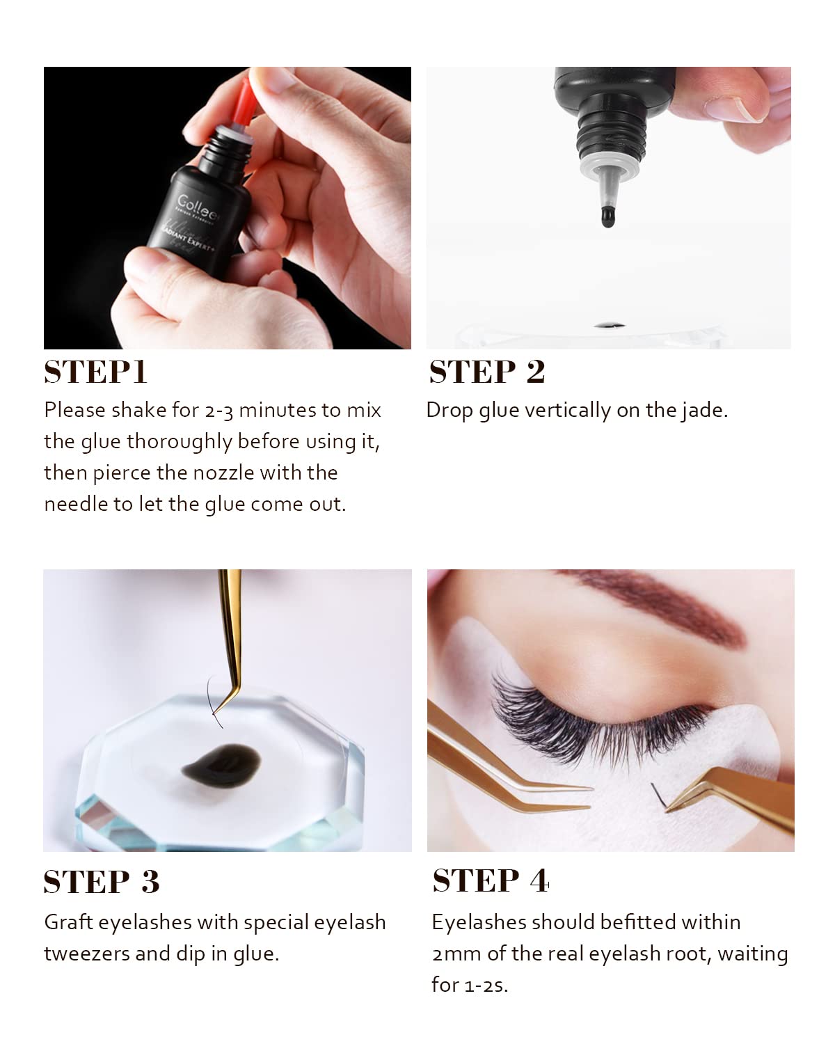 Eyelash Extension Glue - 0.5 Sec Fast Drying, 8 Week Retention (0.17fl.oz / 5ml) Waterproof Black Adhesive for Semi-Permanent Lash Extensions - Professional Use Only-FemmiqueWomen