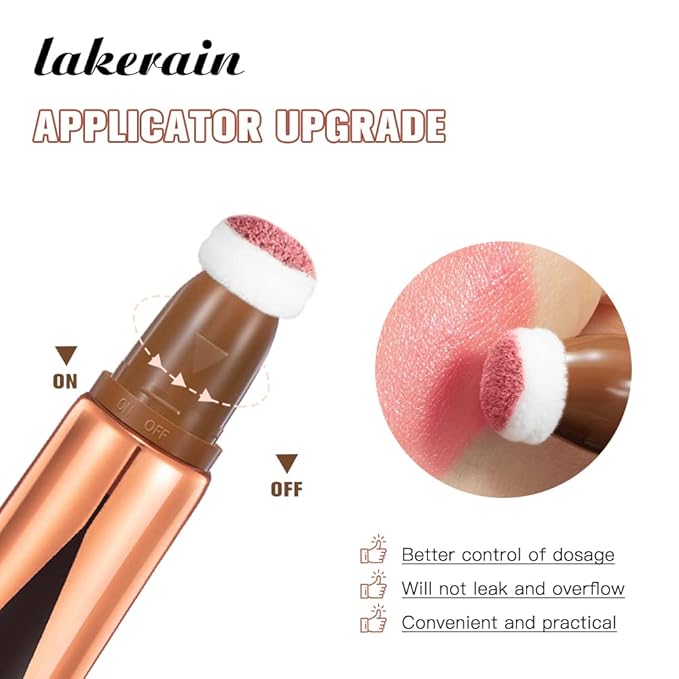 3 Pcs YU KUI LX Liquid Beauty Stick, Highlighter Makeup, Blush Stick, Liquid Highlighter, Contour StickMultifunctional Beauty Stick，Beauty Cream With Cushion Applicator (02#+04#+06#)-FemmiqueWomen