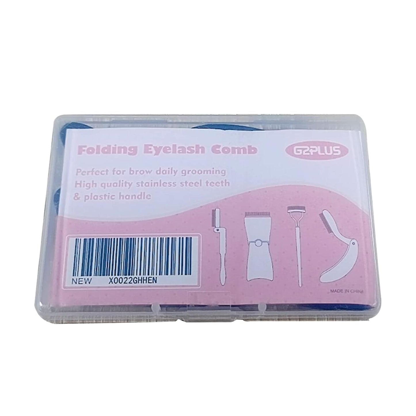 G2PLUS 4PCS Folding Eyelash Comb, Eyebrow Comb Metal Teeth, Eyelash Separator Comb, Eyelash Brush and Comb, Professional Tool for Define Lash & Brow (Pink+Black)-FemmiqueWomen