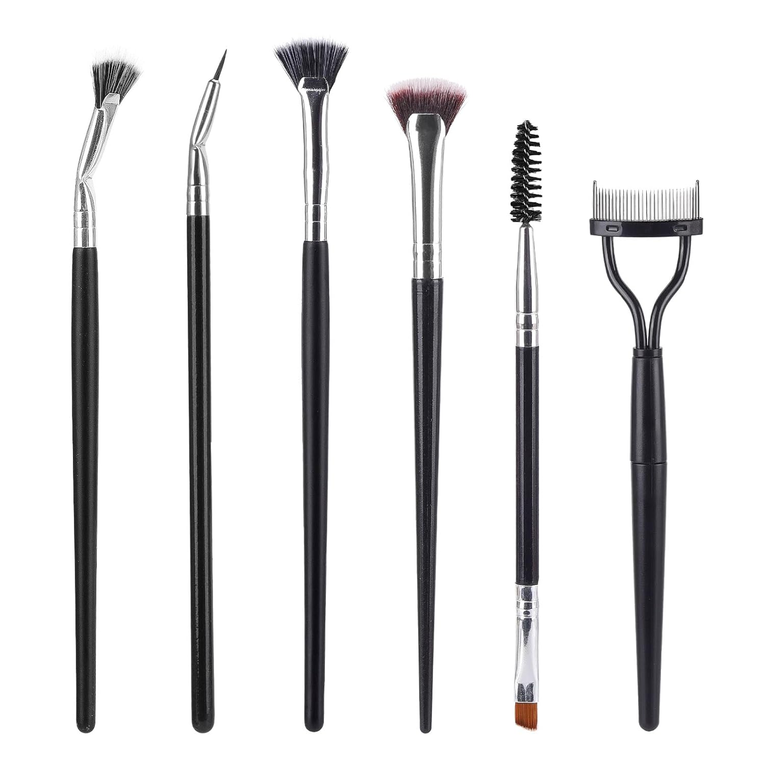 6 Pack Eyelash & Eyebrow Combs, Dual-ended Spoolie Mascara Brush and Lash Separator Tool for Eyelash Extensions-FemmiqueWomen
