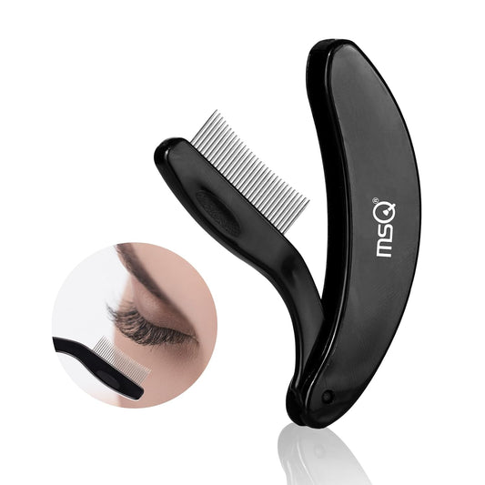 Eyelash Comb MSQ Eyelash Separator Tool Eyelash Comb Separator Folding Eyelash Brush Separator Lash Comb for Eyelash Makeup Brush (Black)-FemmiqueWomen