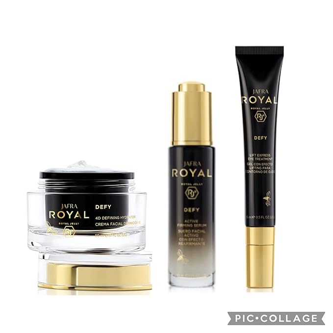 Jafra Royal Jelly Defy Trio-4D Defin Hydrator/Active Firming Serum/Eye Treatment-FemmiqueWomen