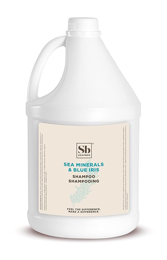 Soapbox Sea Minerals & Blue Iris Shampoo, Vegan, Color Safe, Harsh Harsh Sulfate Free & Silicone Free Hair Shampoo Refill for Home & Professional Use - Gallon Size-FemmiqueWomen
