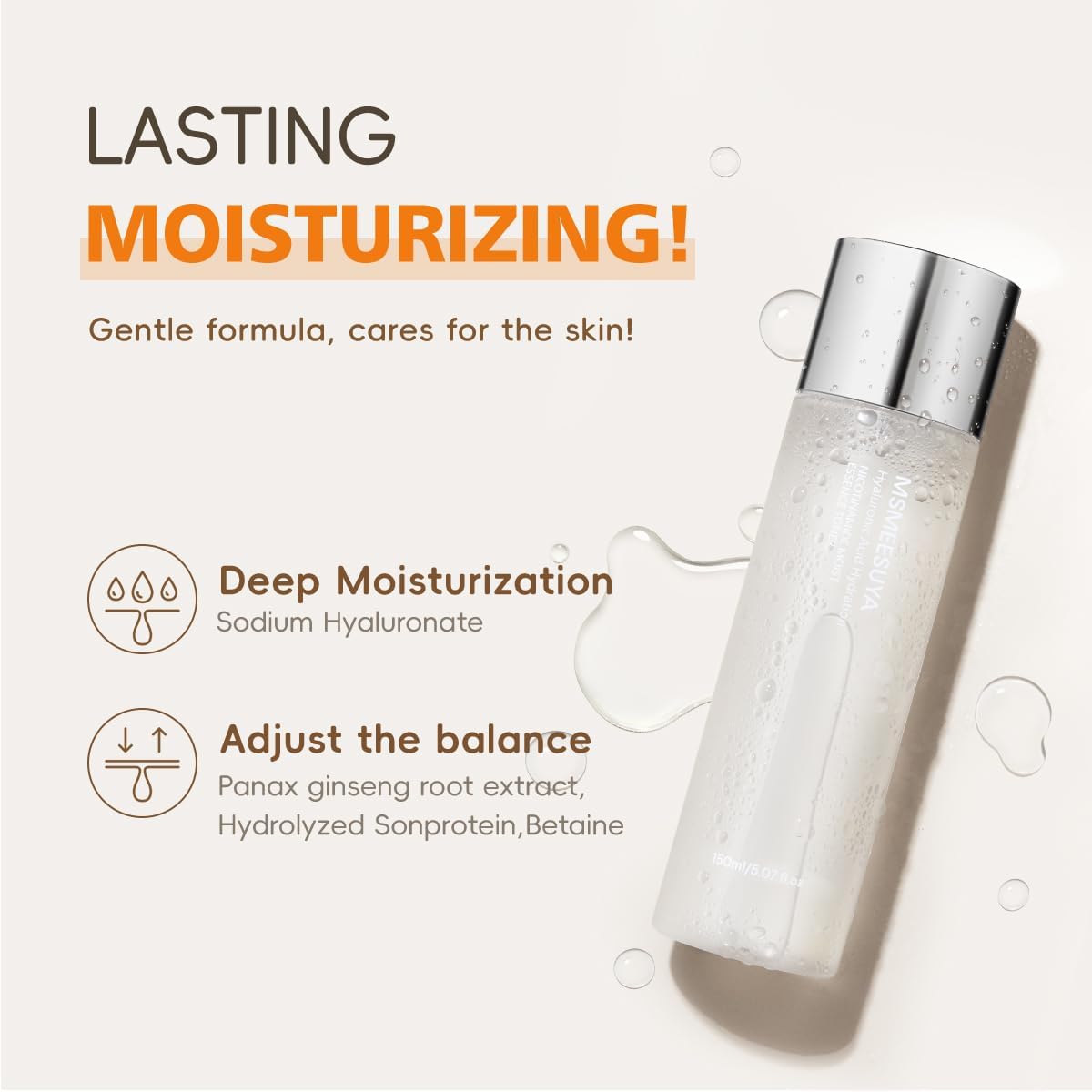 Nicotinamide Moist Essence Toner, with Nicotinamide, A Fresh and Delicate Feel, Moisturizing, Alcohol-Free, Suitable for All Skin Types, 150ml/5.07 fl oz-FemmiqueWomen