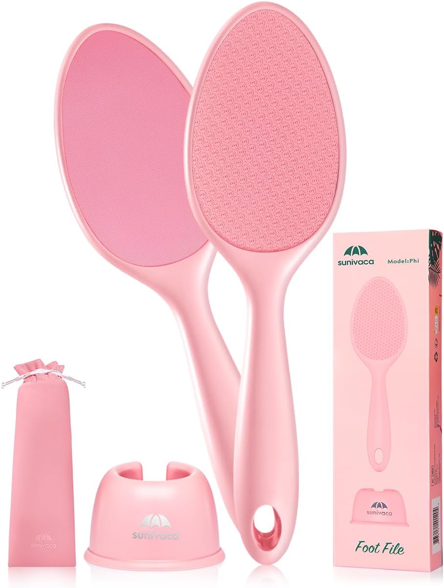 2-Sided Glass Foot File Callus Remover (Pink)-FemmiqueWomen