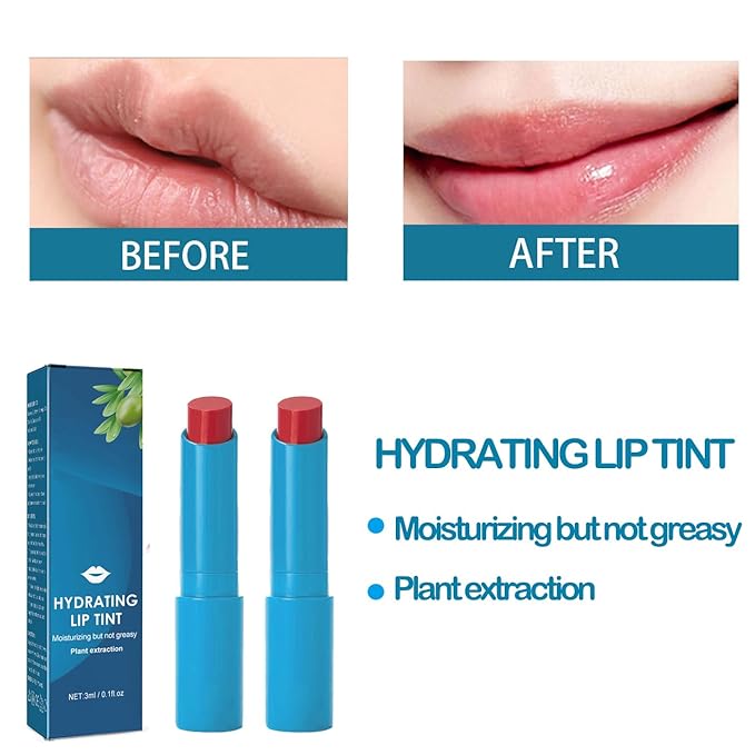 2pcs Thrive Lip Tint Hydrating, Strong Moisturizing Effect Tinted Lip Balm Hydrating, Natural Ingredients Sheer Moisture Lip Tint, Non-Sticky and Long-Lasting Lip Care-FemmiqueWomen