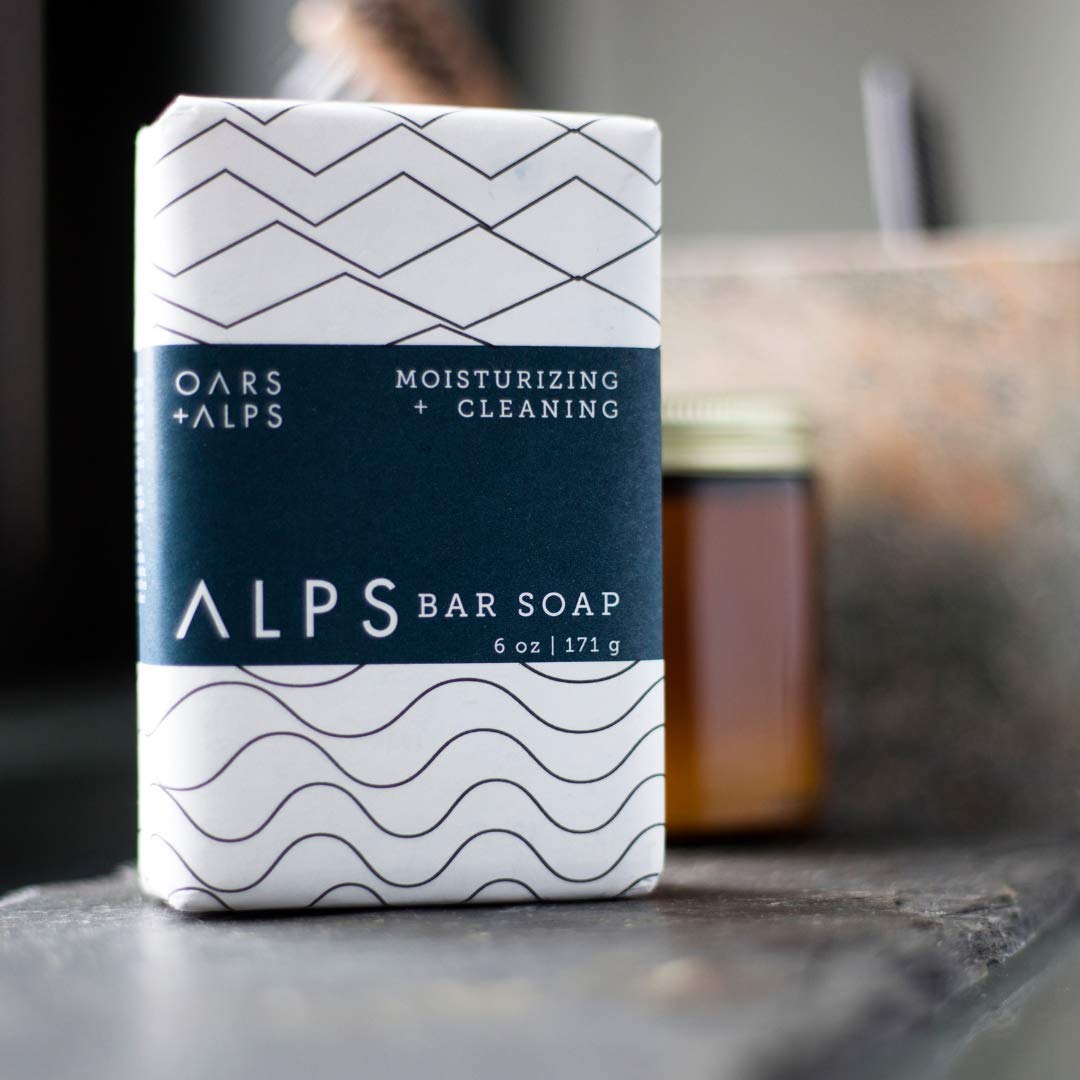 Oars + Alps Moisturizing Men's Bar Soap, Dermatologist Tested and Made with Clean Ingredients, Travel Size, 6 Pack, 6 Oz Each-FemmiqueWomen