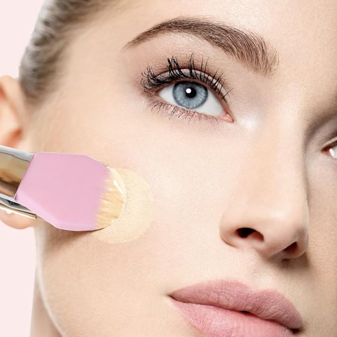 StansOut Foundation Applicator - Liquid Foundation Brush, for Cream or Powder - Easy to Clean - Travel-Friendly, Durable - Ideal for Professional Makeup Results - Pointed Shape, Smooth Silicone Edge-FemmiqueWomen
