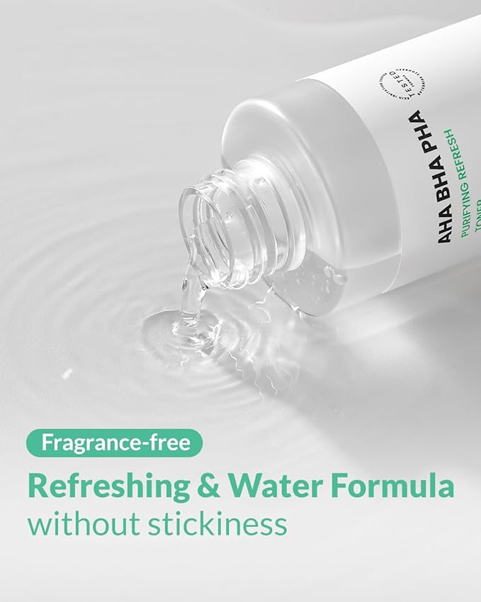 AHA BHA PHA Purifying Refresh Toner - Skin Trouble Eraser, Immediate Exfoliation & Sebum Removal - Contains Niacinamide for Breakouts - Removes Blocked Sebum & Dead Skin Cells, 6.76 f l. oz-FemmiqueWomen