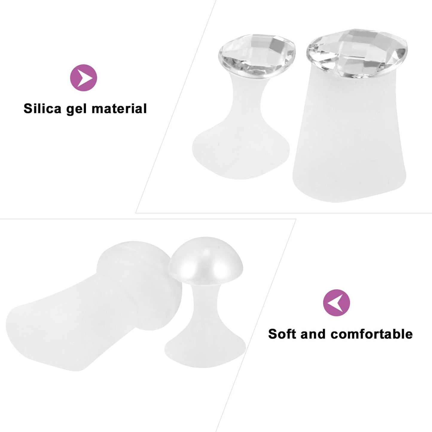 2 Set Toe Separator Fingers Separators Toe Spacers Foot Finger Separator Nail Art Separators-FemmiqueWomen