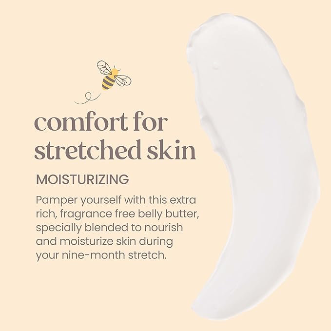 Burt's Bees Mama Belly Butter Stretch Mark Cream for Pregnancy Massages Body & Reduces Scar Appearance, Prenatal & Postnatal Tummy Skin Care, Shea Butter & Vitamin E Rich Formula, 6.5 Oz (Pack of 3)-FemmiqueWomen