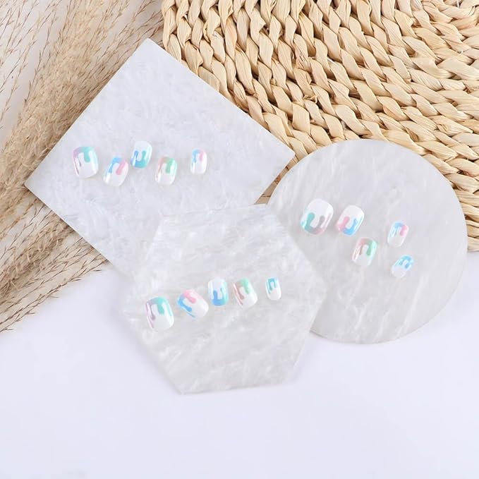 3 Pieces Resin Nail Art Palette, Nail Art Painting Gel Palette Makeup Display Board Nail Art Display Board-FemmiqueWomen