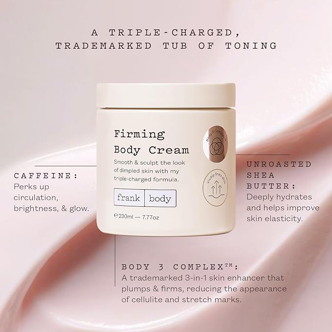 frank body Firming Body Cream | Caffeine & BODY 3 COMPLEX™ to Help Reduce the Look of Dimpled Skin & Stretch Marks | Vegan, Cruelty-Free, Hyper-Hydrating | 200ml-FemmiqueWomen