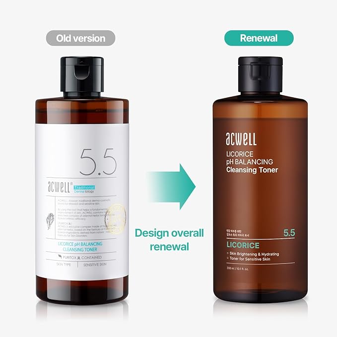 ACWELL Licorice pH Balancing Korean Toner for Cleansing 10.14 fl.oz. - Alcohol-Free PH5.5 Hydrating Facial Astringent - Skin Clarifying & Hydration Boosting Toner-FemmiqueWomen