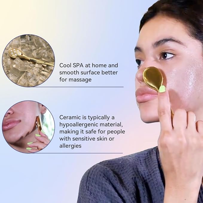 3-in-1 Face Roller for Women – Cryo Sticks for Puffiness, Skin Tightening & Face Lifting, Facial Roller with Cream Spatula, Travel-Friendly Design-FemmiqueWomen