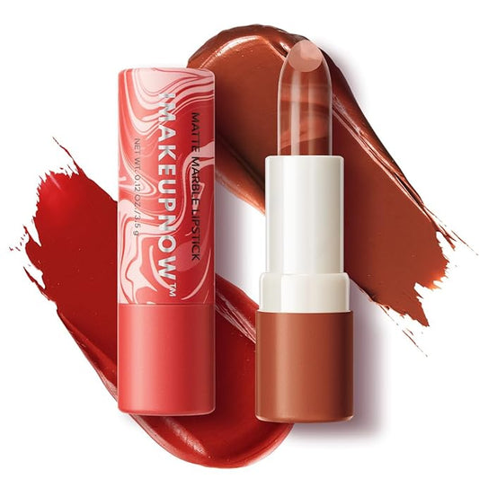 2PCS Marbled Matte Lip Stick Makeup - Velvety Finish | Naked-lip Feel, Full Coverage, D002+D004-FemmiqueWomen