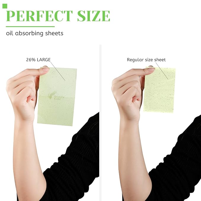 Oil Blotting Sheets for Face - Green Tea,26% Larger,6pk/600 Natural Blotting Paper for Oily Skin,Makeup Friendly Oil Absorbing Sheets,Easy To Grab One-FemmiqueWomen