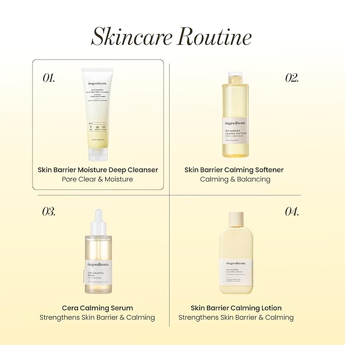 ONGREDIENTS Skin Barrier Moisture Deep Cleanser | Daily Face Wash for All Types | Centella, Peptide, AHA, LHA, Hydrating, Soothing, Pore Tightening | Vegan, Korean Skin Care 4.06 fl Oz-FemmiqueWomen